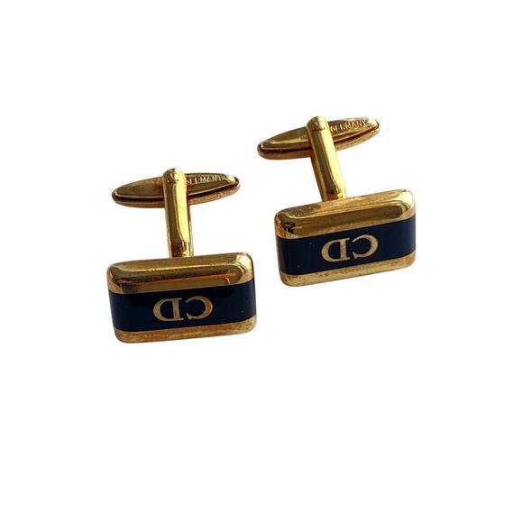 Dior Gold Tone Cufflinks - Picture 1 of 9